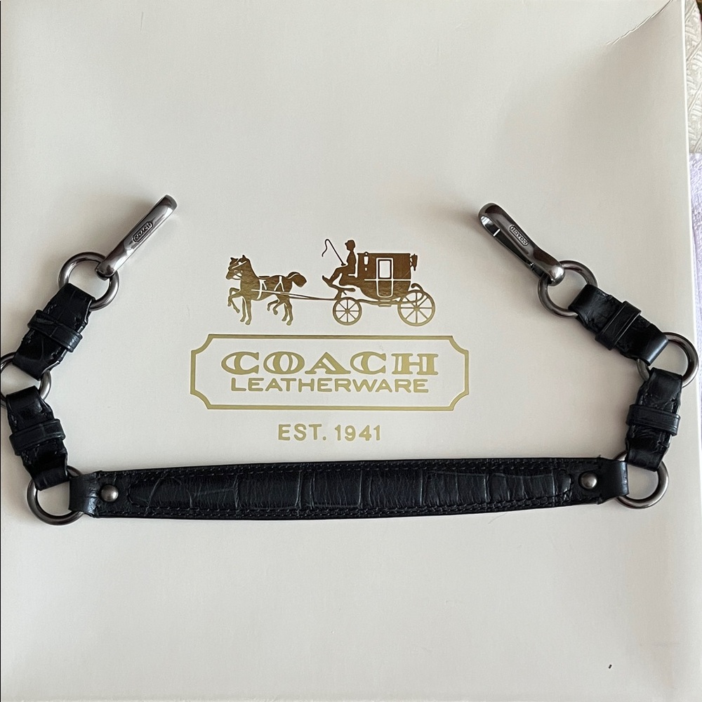 Coach Madison Sophia Croc-Embossed Satchel Black EUC - Picture 14 of 17